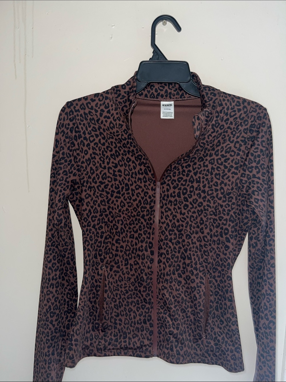 PINK Victoria's Secret Brown Leopard Zip-Up Hoodie